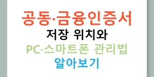 공동·금융인증서 저장 위치와 PC·스마트폰 관리법 알아보기