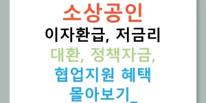 소상공인 이자환급, 저금리 대환, 정책자금, 협업지원 혜택 몰아보기!