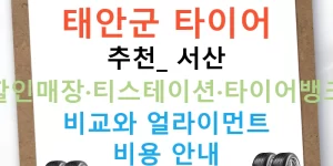 태안군 타이어 추천: 서산 할인매장·티스테이션·타이어뱅크 비교와 얼라이먼트 비용 안내